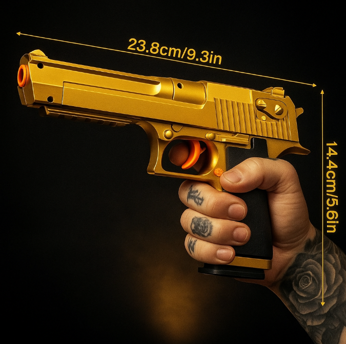 Gold Desert Eagle Soft Bullet Toy Gun  – Premium Edition Spielzeug Waffe gold