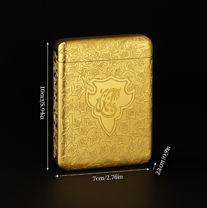 Golden Metal Cigarette Case - Goldene Metall Zigarettenetui